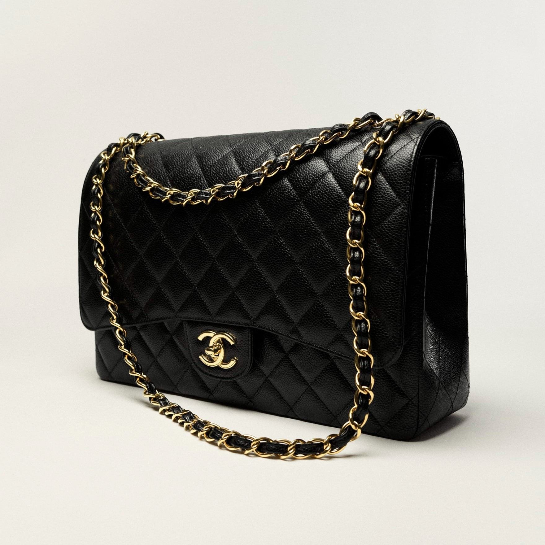 [True-to-ORIGINAL] Ch**el Maxi Classic Handbag Black For Women 33cm/13in A58601-Y01864-C3906