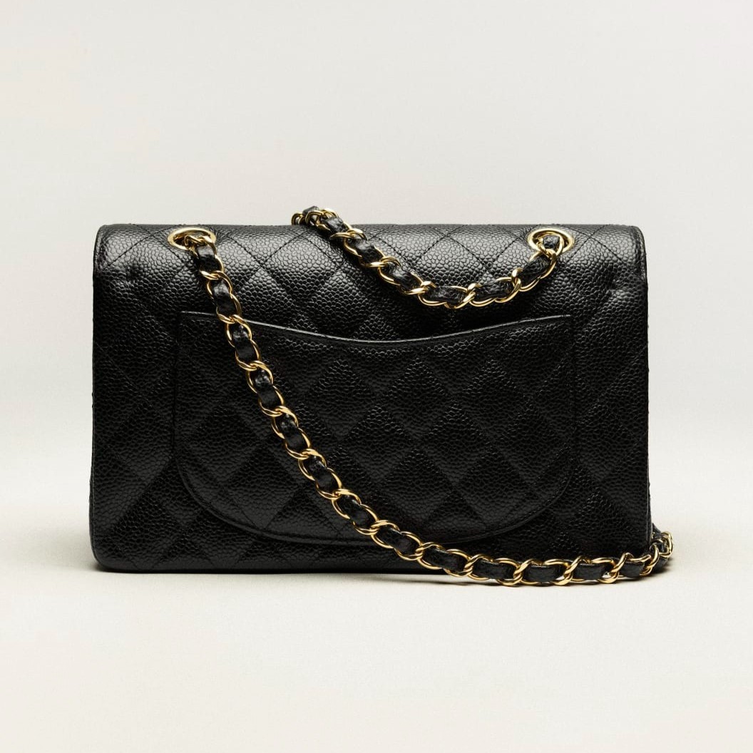 [True-to-ORIGINAL] Ch**el Small Classic Handbag Black For Women 23cm/9.1in A01113-Y01864-C3906