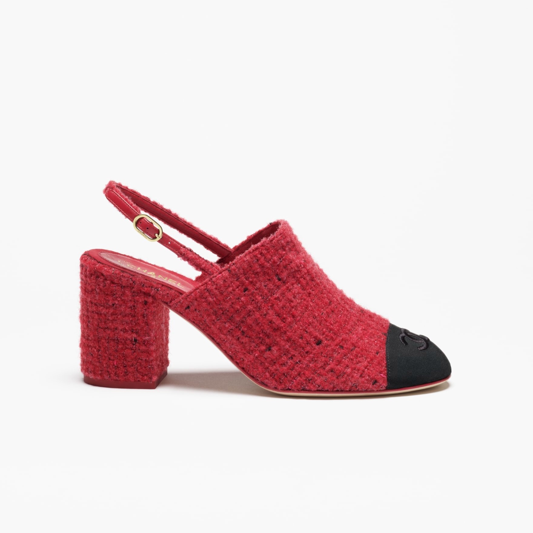 Ch**el Tweed Slingbacks Red For Women G46865-B22419-U4533