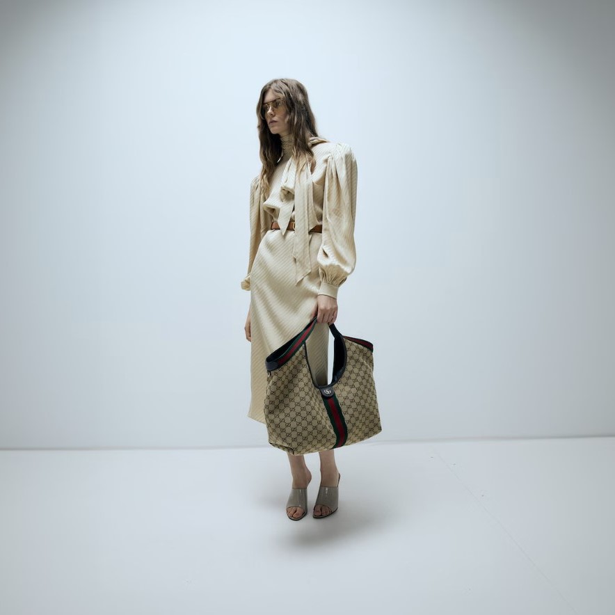 [True-to-ORIGINAL] Gvc*1 Giglio Large Tote Bag Beige And Brown For Women 23.6in/60cm ‎853971 FAFFP 2547