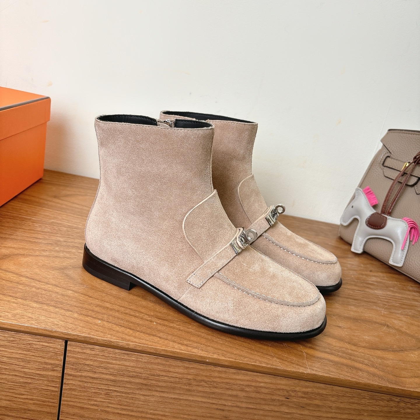 H**me5 Kelsy Ankle Boots Beige Camel For Women H251004Z D1355