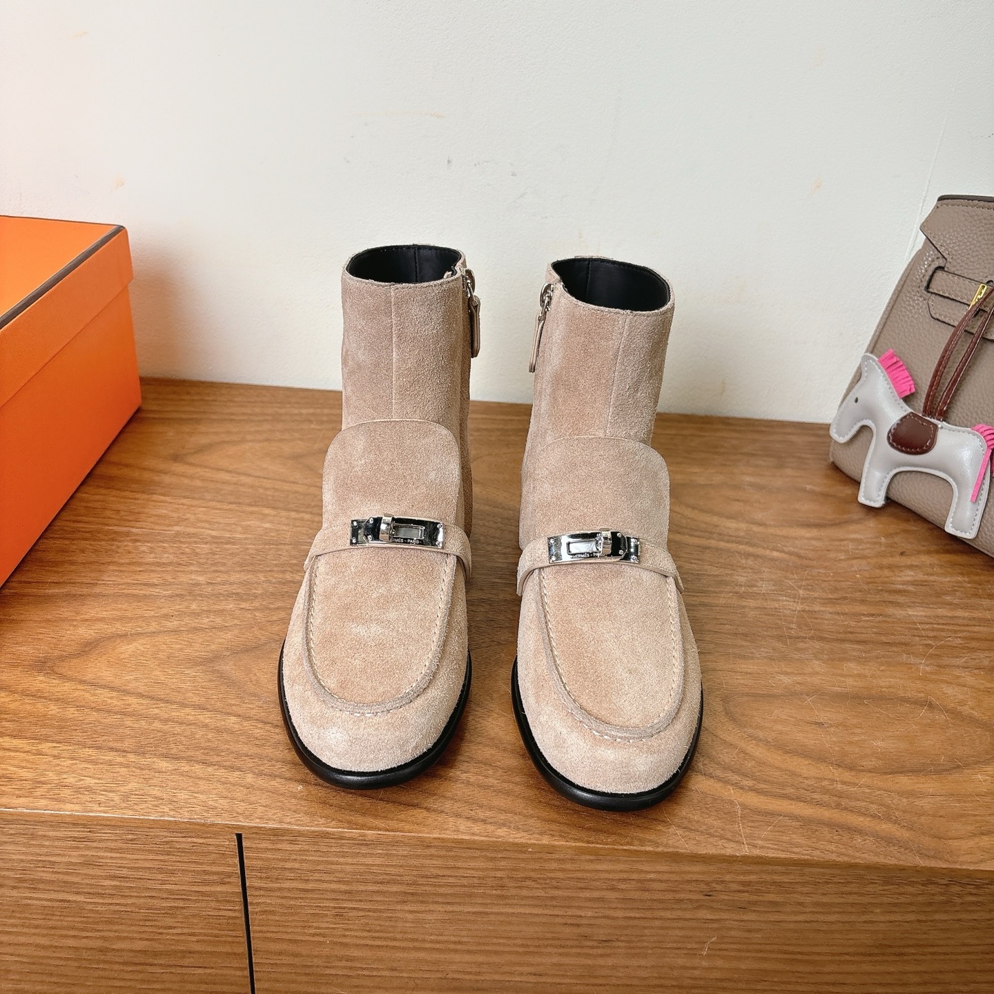 H**me5 Kelsy Ankle Boots Beige Camel For Women H251004Z D1355