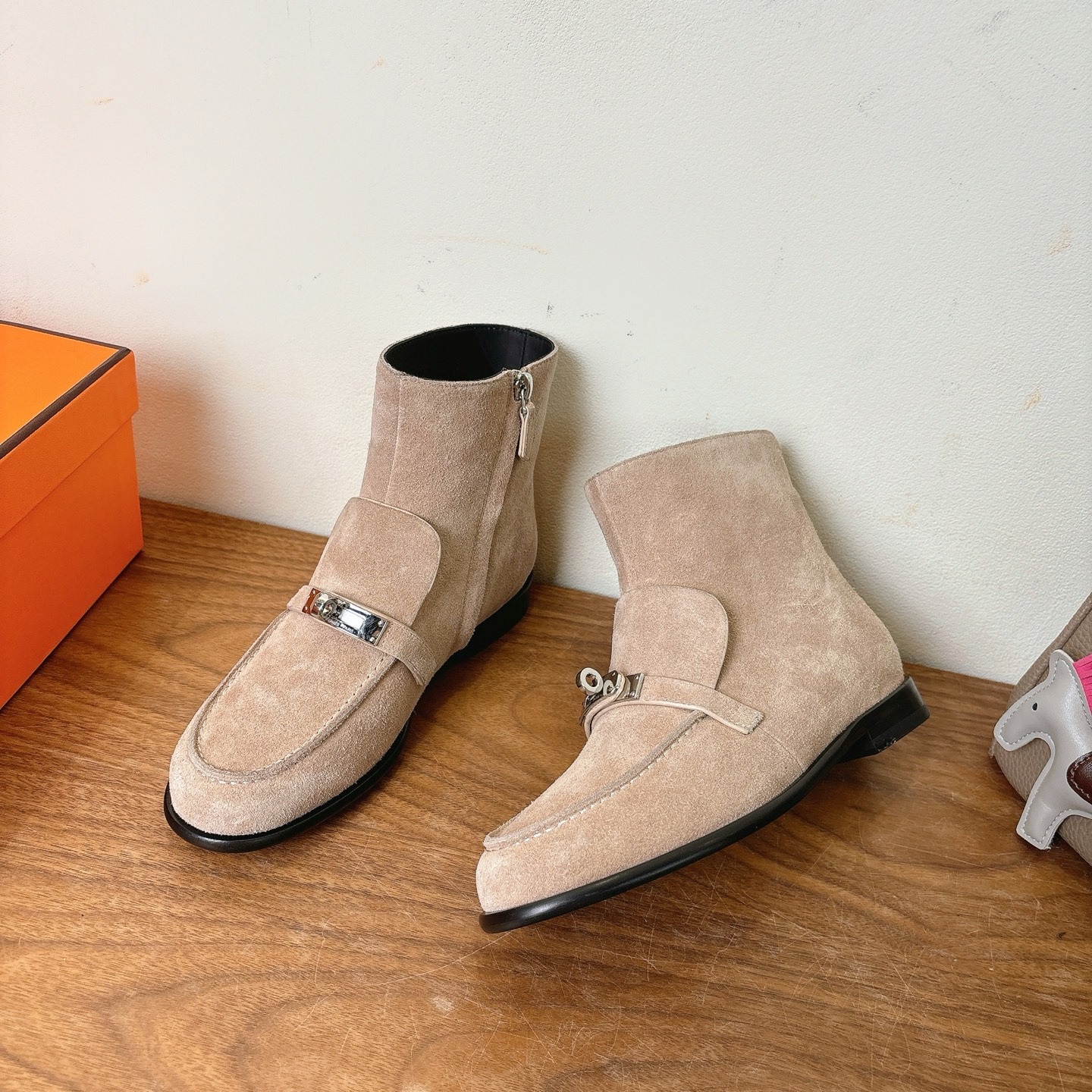 H**me5 Kelsy Ankle Boots Beige Camel For Women H251004Z D1355