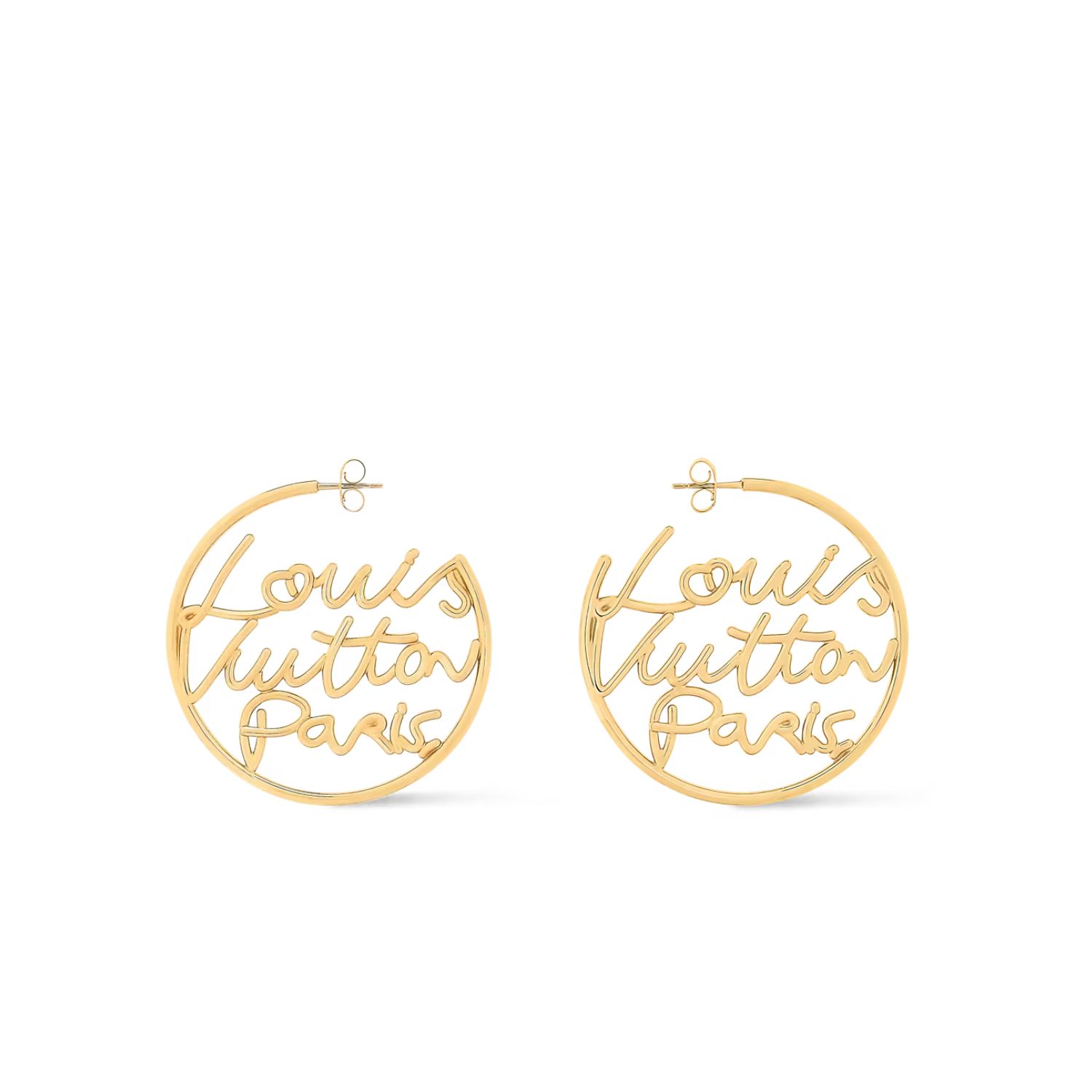 L0vis Vvtt0n Script Earrings Gold-Toned For Women – M03239