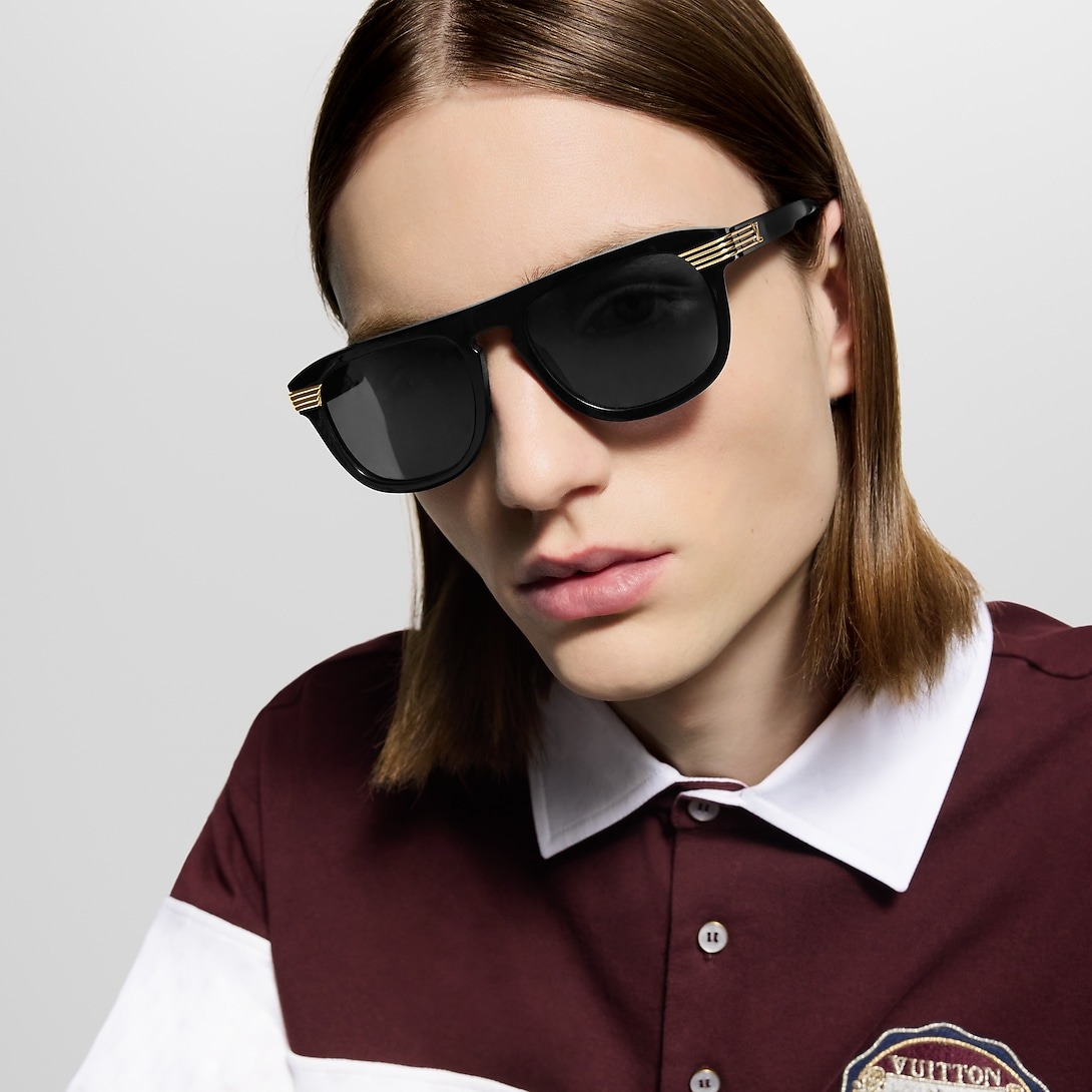 L0vis Vvtt0n LV Slide Round Square Sunglasses Black Z2886U