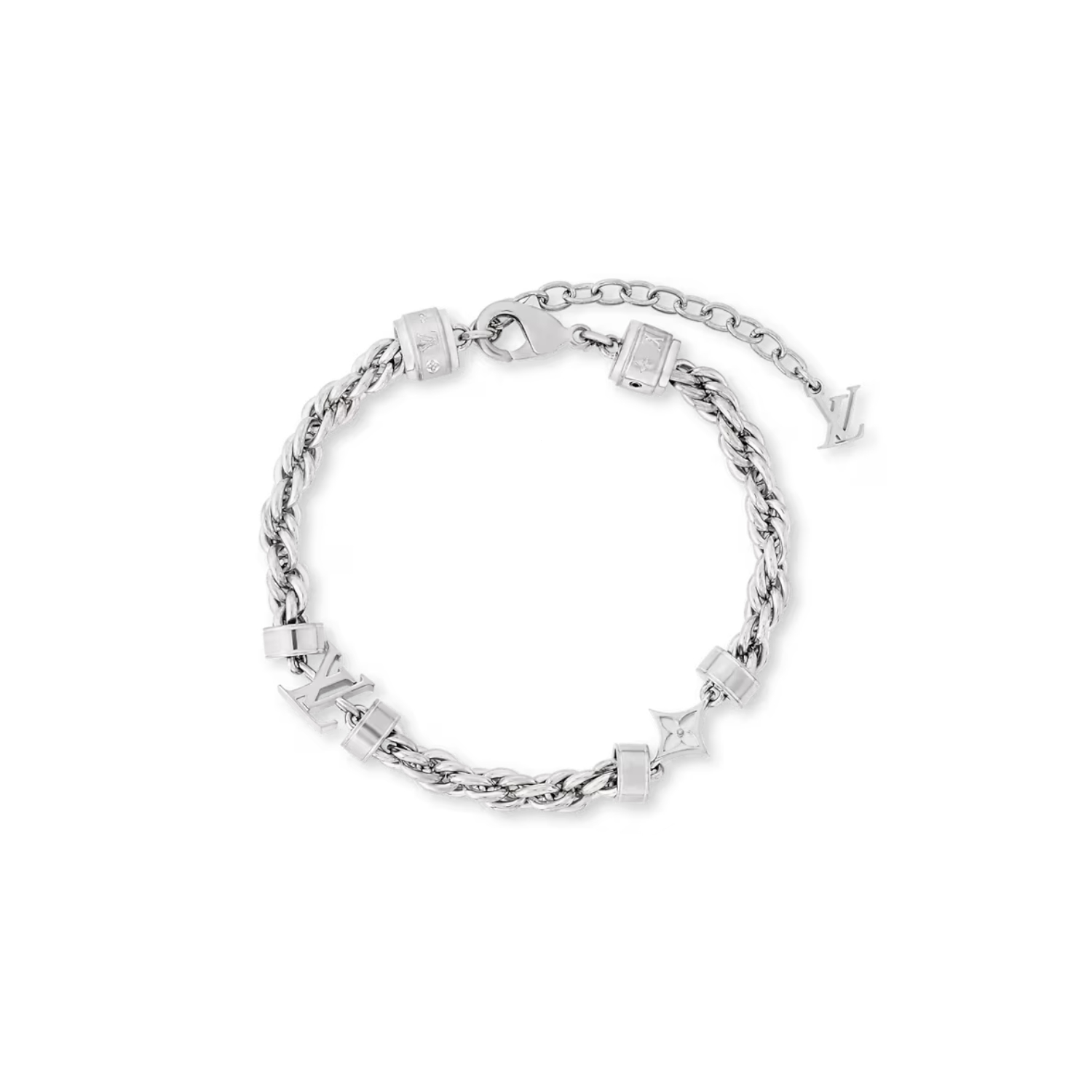 L0vis Vvtt0n LV Wire Bracelet Silver-Toned For Men M02744