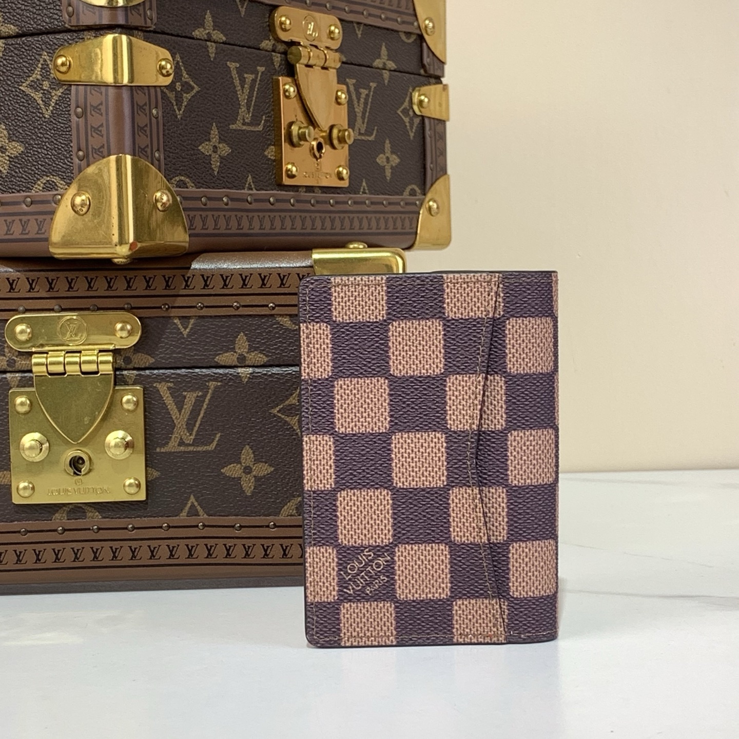 L0vis Vvtt0n Pocket Organizer Damier Wallet Brown 11.1cm/4.4in – N40776