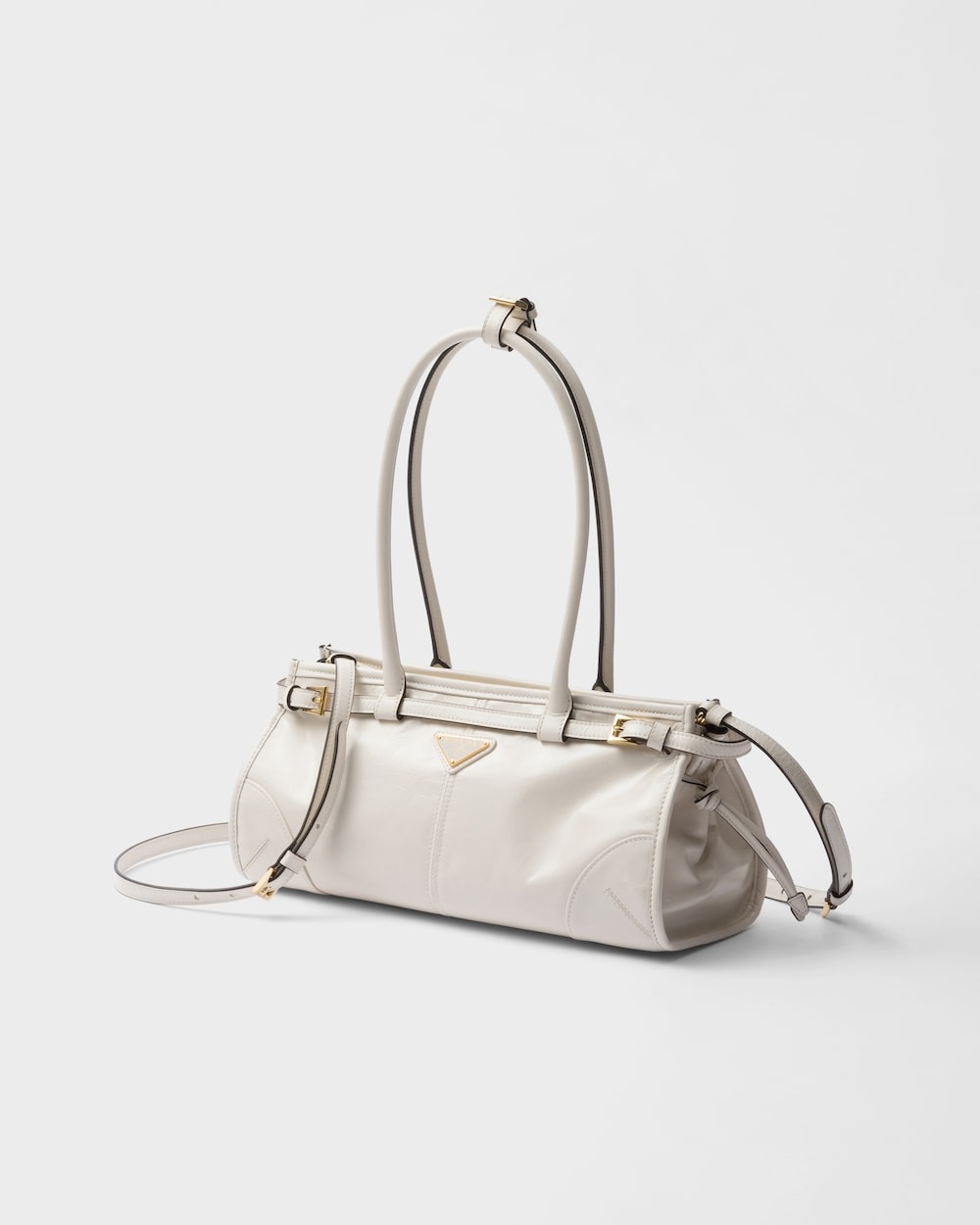 [True-to-ORIGINAL] Pra*a Bonnie Medium Shoulder Bag White 32cm/13in – 1BA426_2CYR_F0PG7_V_MOO