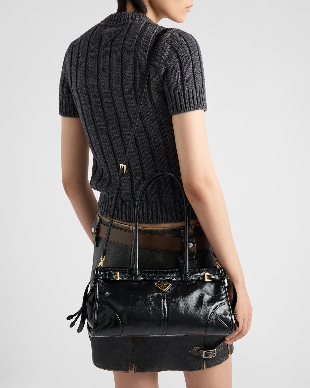 [True-to-ORIGINAL] Pra*a Bonnie Medium Shoulder Bag Black 32cm/13in – 1BA426_2CYR_F0002_V_MOO