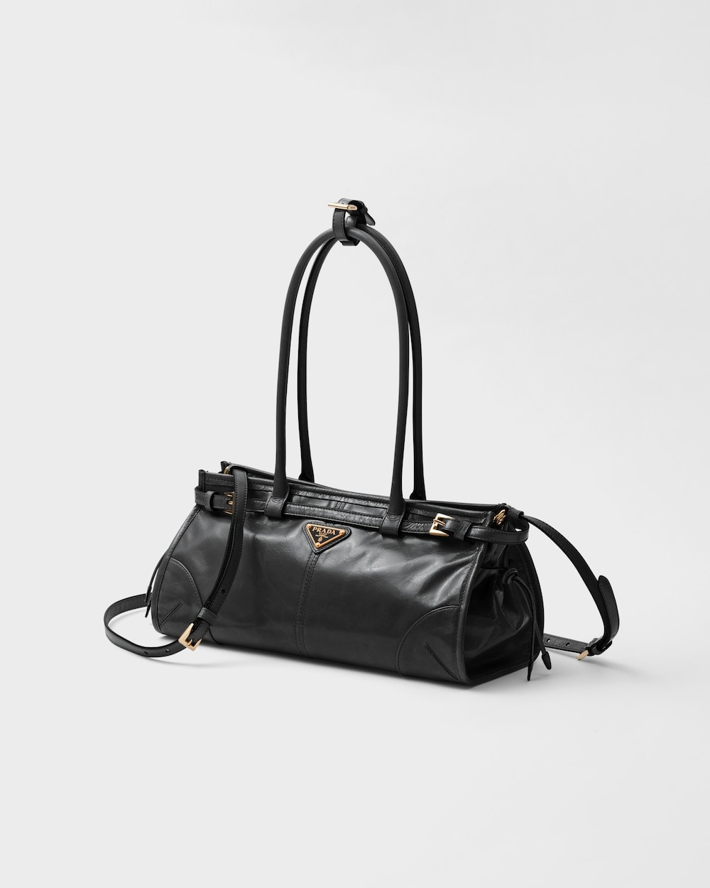 [True-to-ORIGINAL] Pra*a Bonnie Medium Shoulder Bag Black 32cm/13in – 1BA426_2CYR_F0002_V_MOO