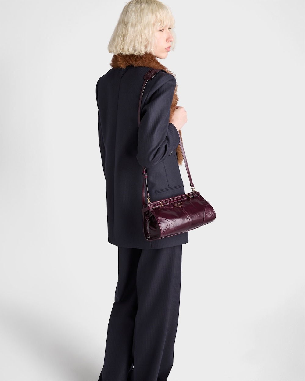 [True-to-ORIGINAL] Pra*a Bonnie Small Shoulder Bag Burgundy 26cm/10in – 1BH215_2CYR_F0LV7_V_OOO