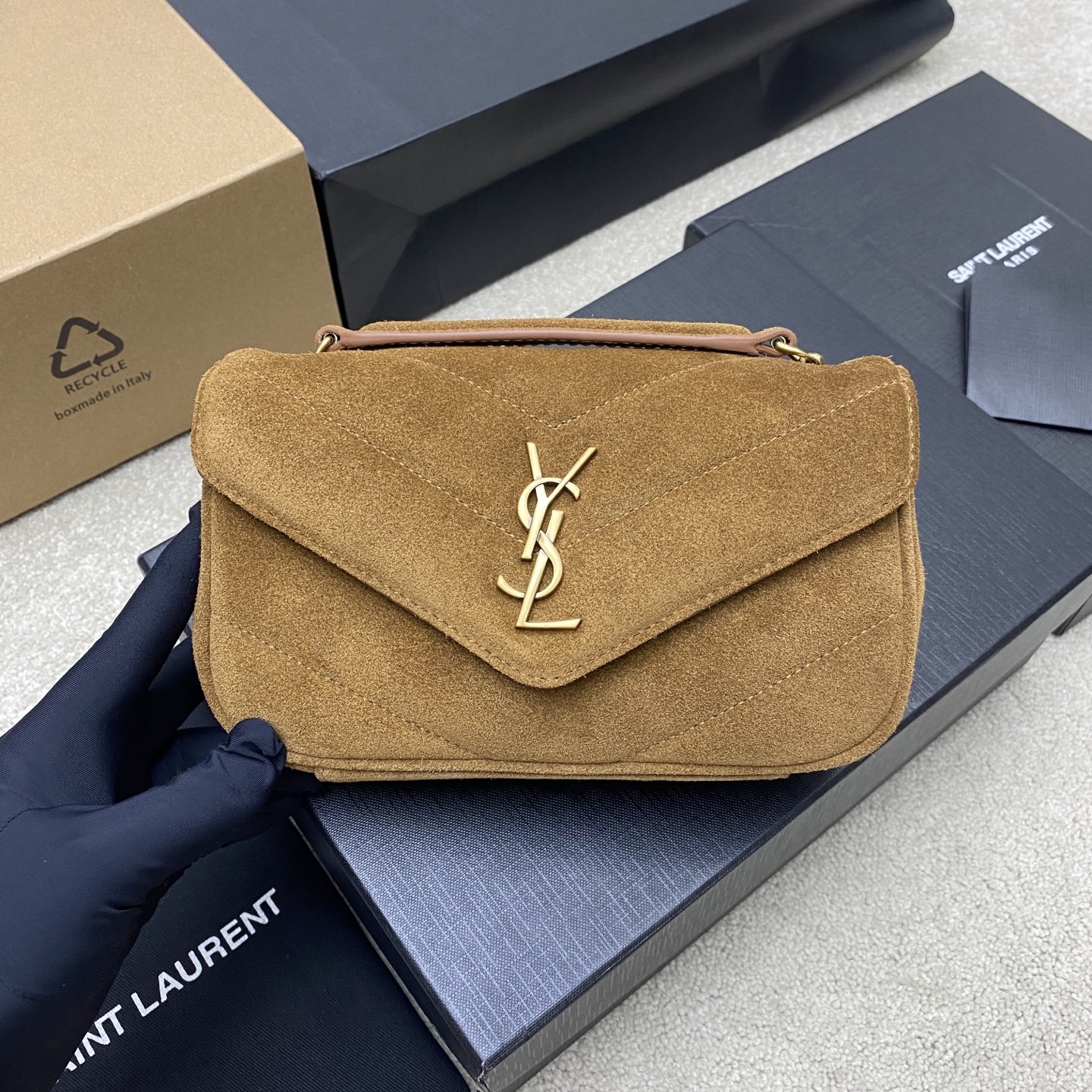 [True-to-ORIGINAL] Sa1nt Lau*nt Loulou Mini Brown For Women 20cm/7.9in