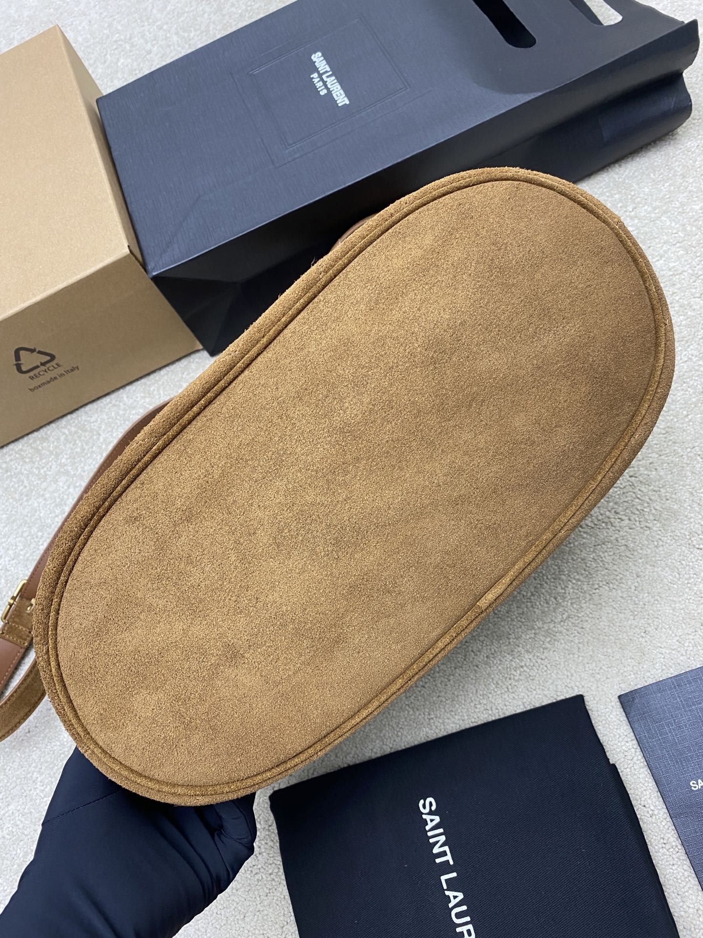 [True-to-ORIGINAL] Sa1nt Lau*nt Niki S*pple Bucket Bag Caramel For Women 68cm/26.8in