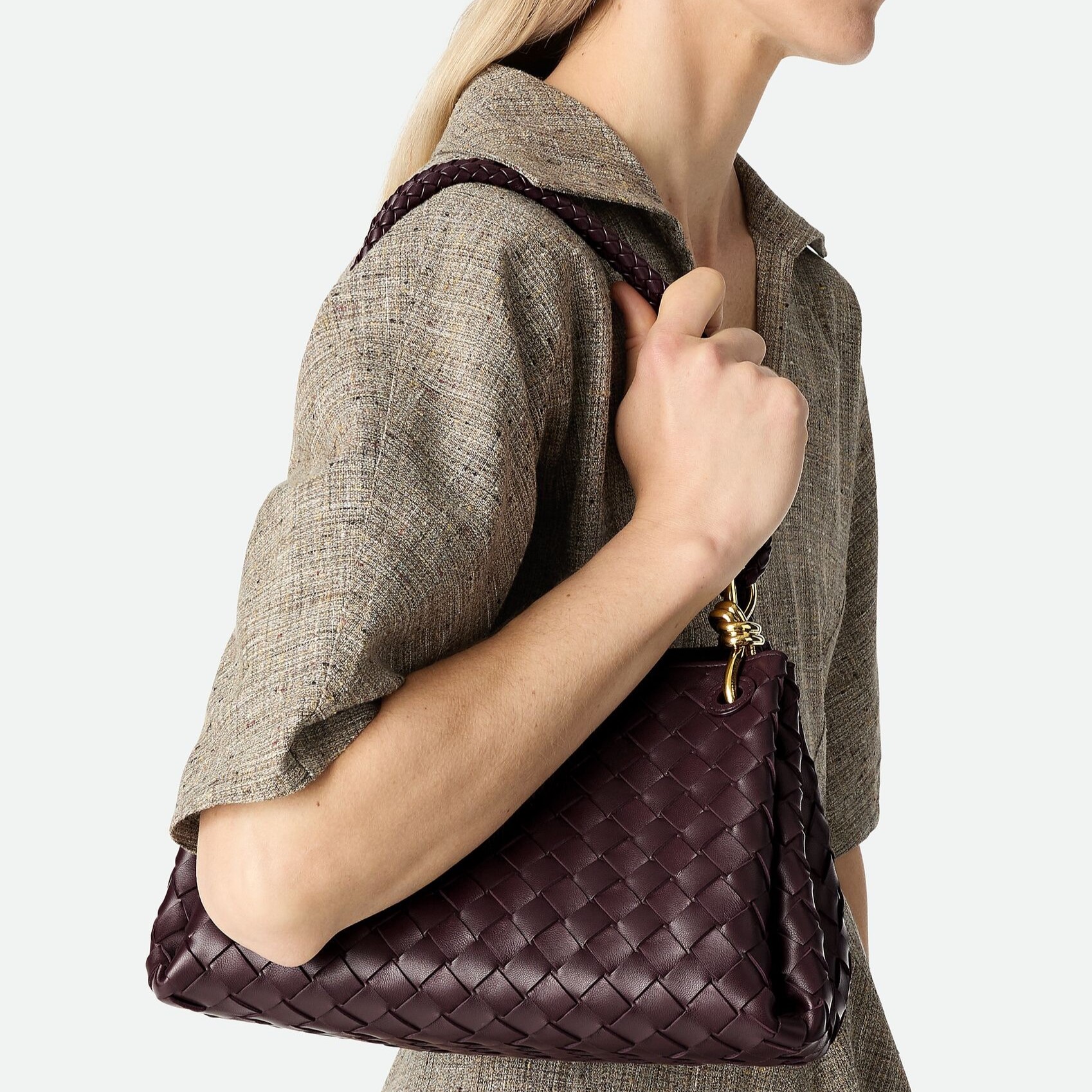 [True-to-ORIGINAL] B0tt*ga Ven*ta Medium Parachute Dark Barolo For Women 29.5cm/11.6in 835921VCPPT2264