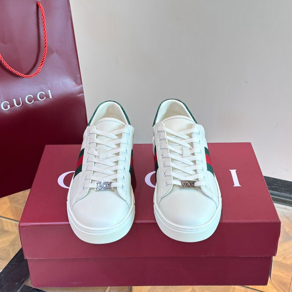 Gvc*1 Ace Sneaker With Web White For Men 757892 AACAG 9055