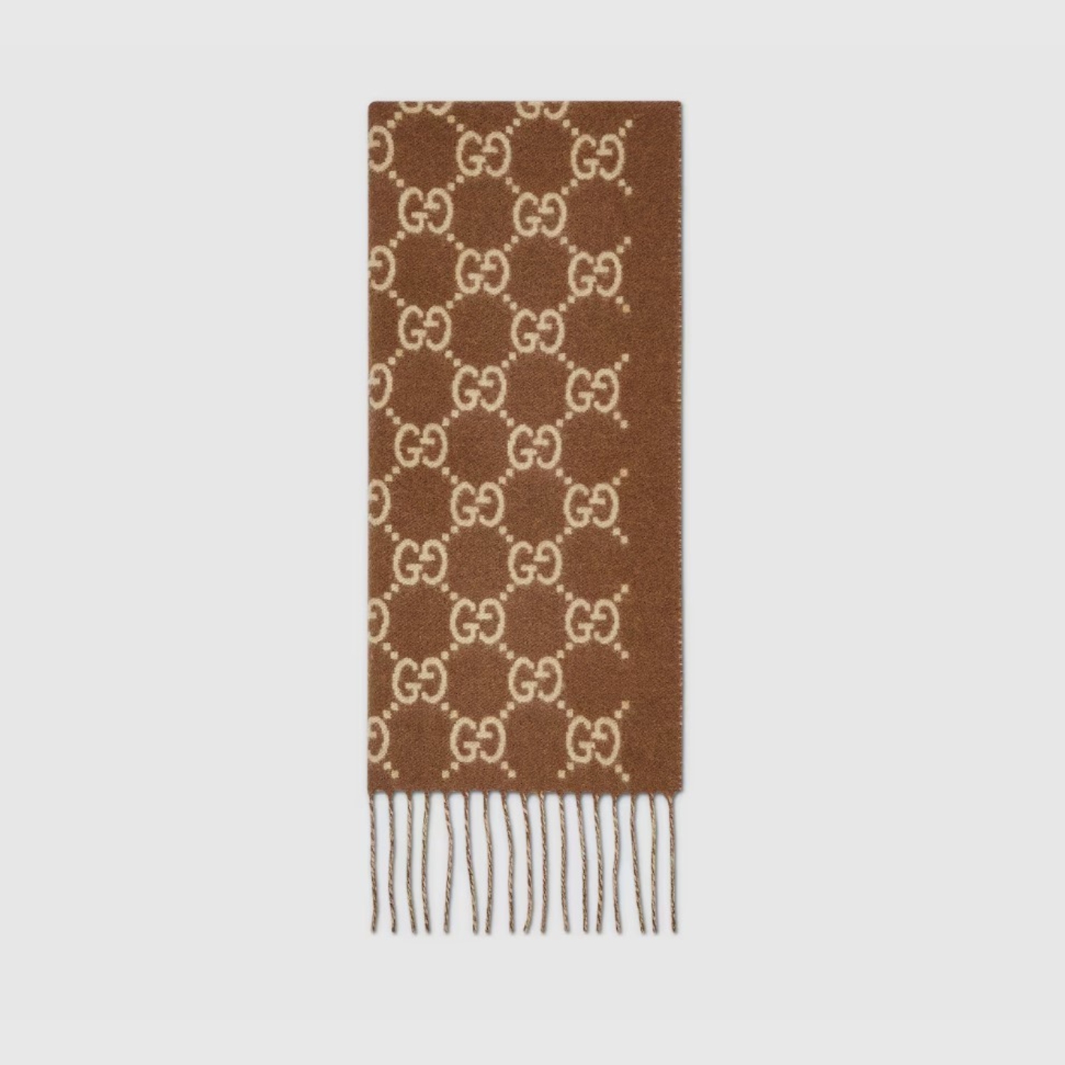 Gvc*1 GG Scarf Brown And Beige 74.8in/190cm ‎812317 3GAC0 2379