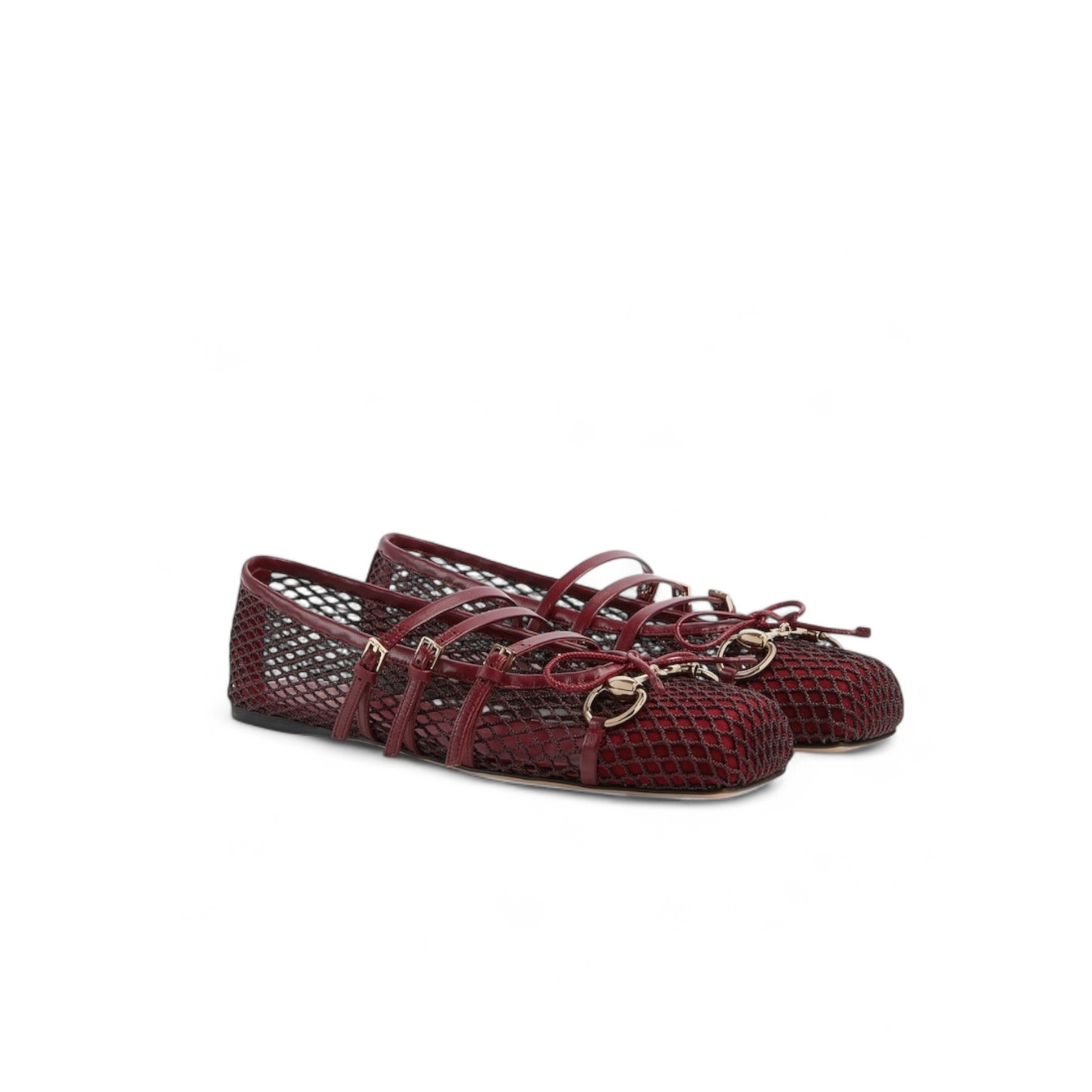 Gvc*1 Horsebit Ballet Flat Red Mesh For Women 835077 FAEQZ 6207