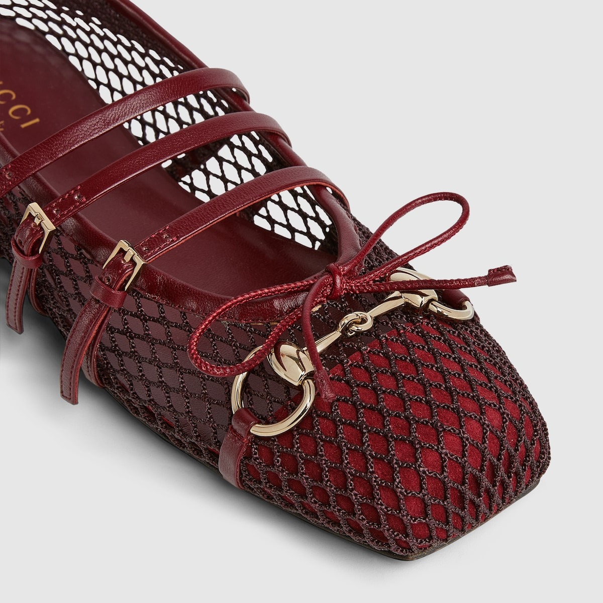 Gvc*1 Horsebit Ballet Flat Red Mesh For Women 835077 FAEQZ 6207