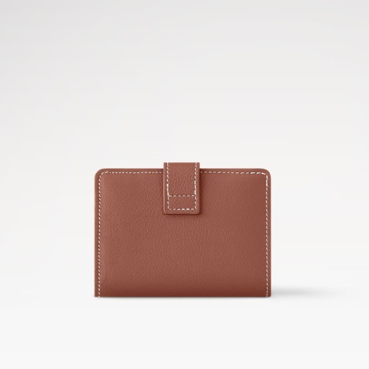 L0vis Vvtt0n Low Key Compact Wallet Cognac For Women 4.3in/11cm M12148