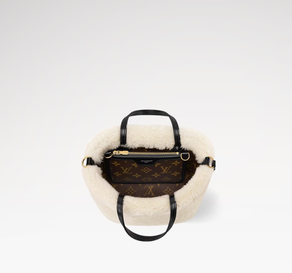 [True-to-ORIGINAL] L0vis Vvtt0n Neverfull Bandoulière Inside Out BB Monogram Shearling For Women 10.4in/26cm M26315