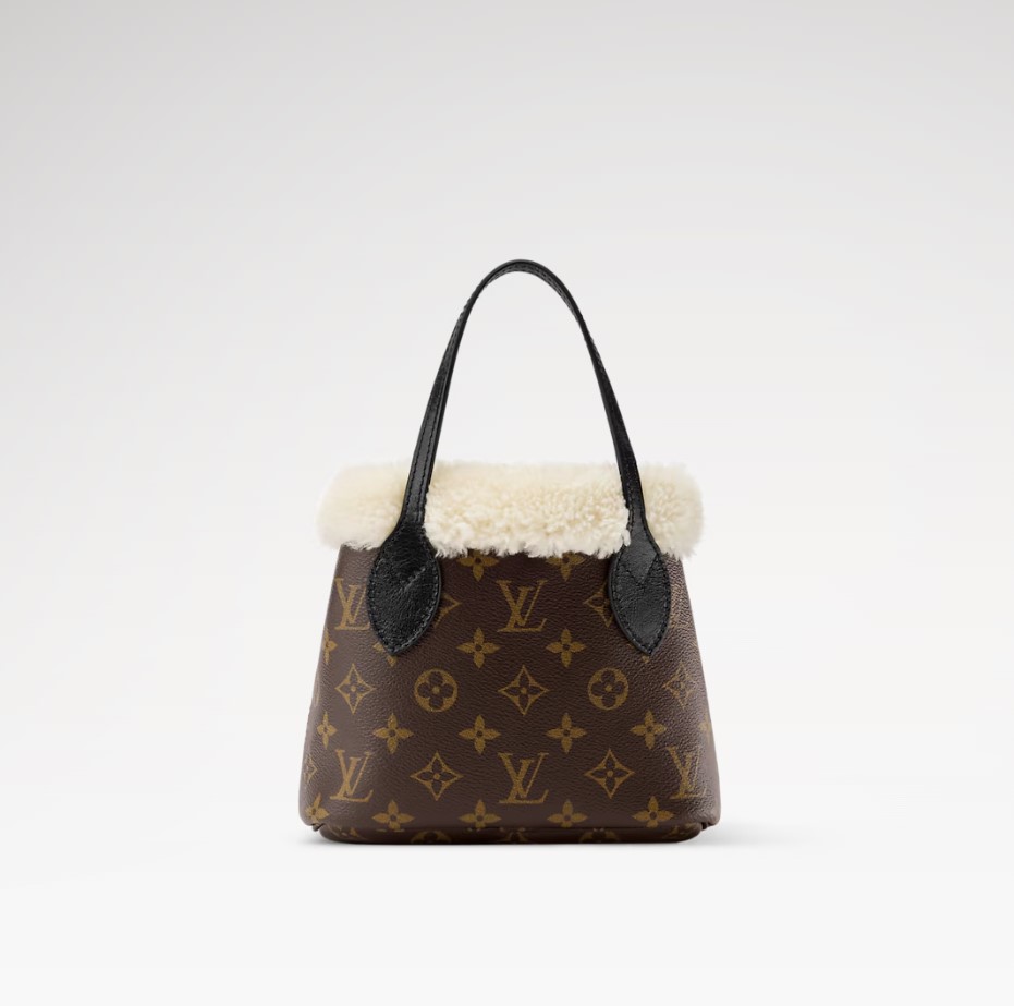[True-to-ORIGINAL] L0vis Vvtt0n Neverfull Bandoulière Inside Out BB Monogram Shearling For Women 10.4in/26cm M26315