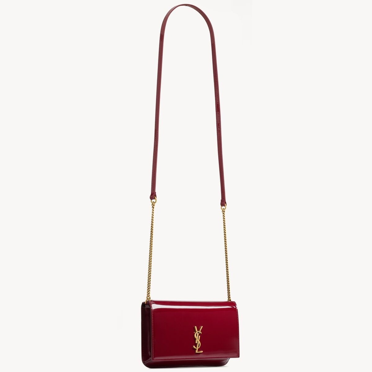 [True-to-ORIGINAL] Sa1nt Lau*nt Cassandre Phone Holder Burgundy For Women 18cm/7in 808702BMIIW6259
