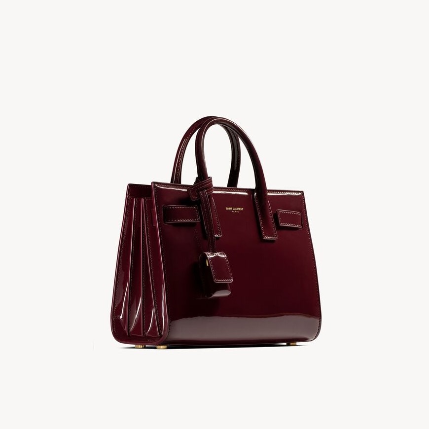 [True-to-ORIGINAL] Sa1nt Lau*nt Sac De Jour Dark Red Wine For Women 22cm/8.7in 398711B870W6413