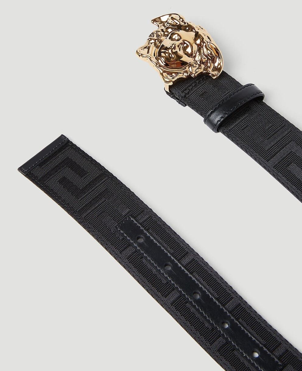 Versace Greca La Medusa Belt Black 4cm For Men DCU8061 DNAS62-1B00V