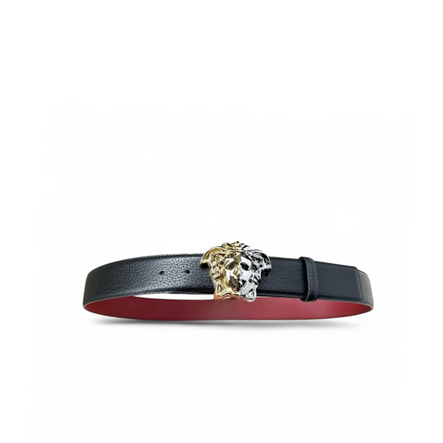 Versace Medusa Head Belt Black/Red 3cm For Men