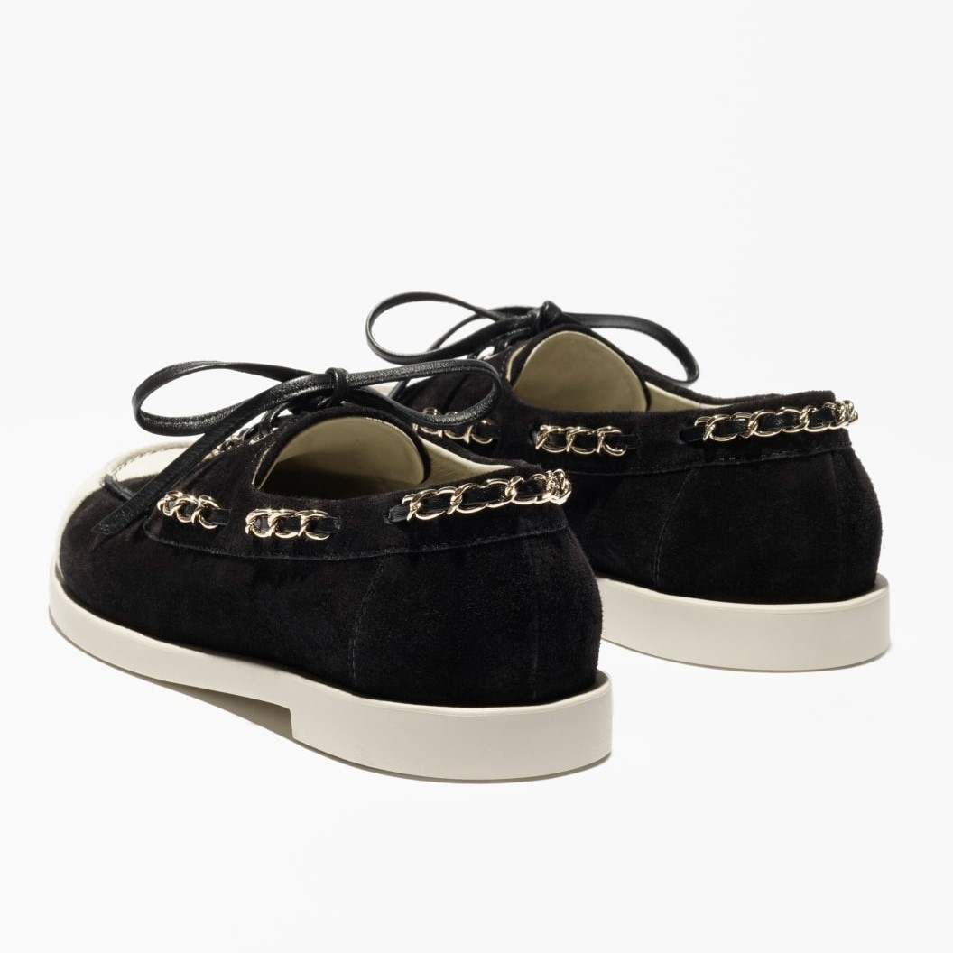Ch**el Suede Moccasins Black For Women G47005-B22965-U5949