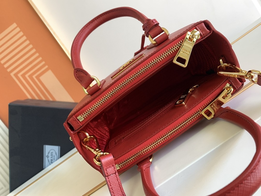 [True-to-ORIGINAL] Pra*a Galleria Saffiano Mini Bag Burgundy For Women 7.8in/20cm