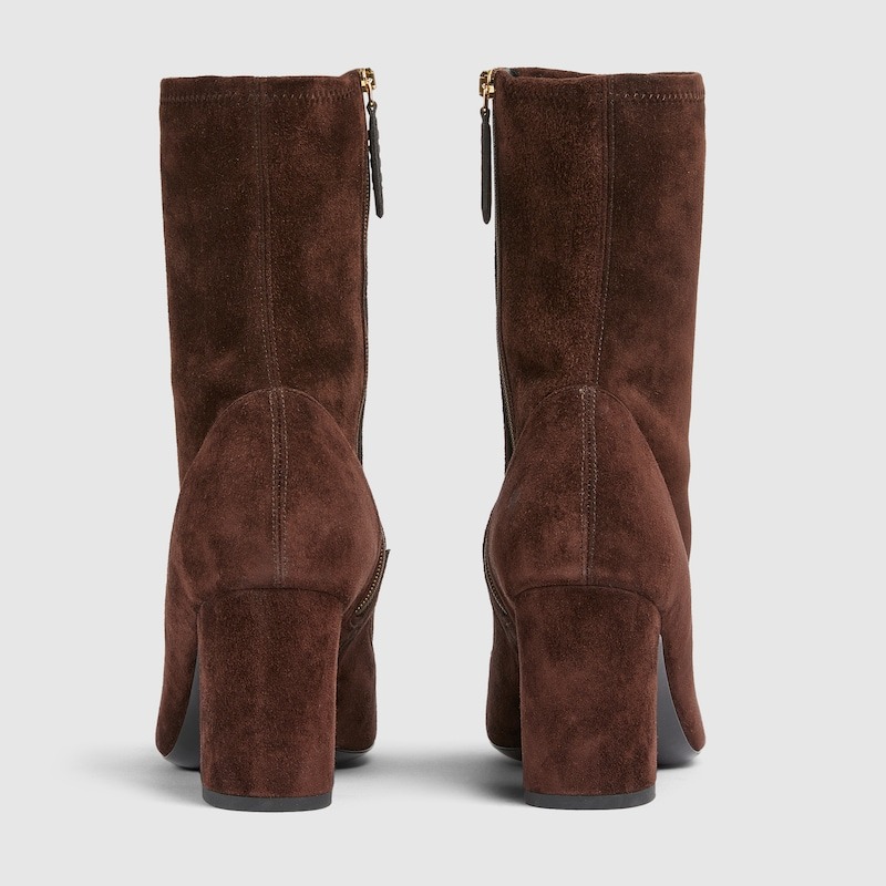 Gvc*1 Ankle Boots With Half Horsebit Dark Brown Suede For Women 849549 AAFMU 2344