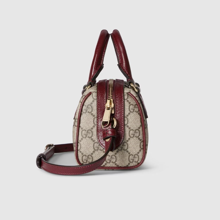 Gvc*1 Ophidia Mini Boston Bag Beige And Brown GG For Women 6.3in/16cm ‎838478 FAE0P 9789