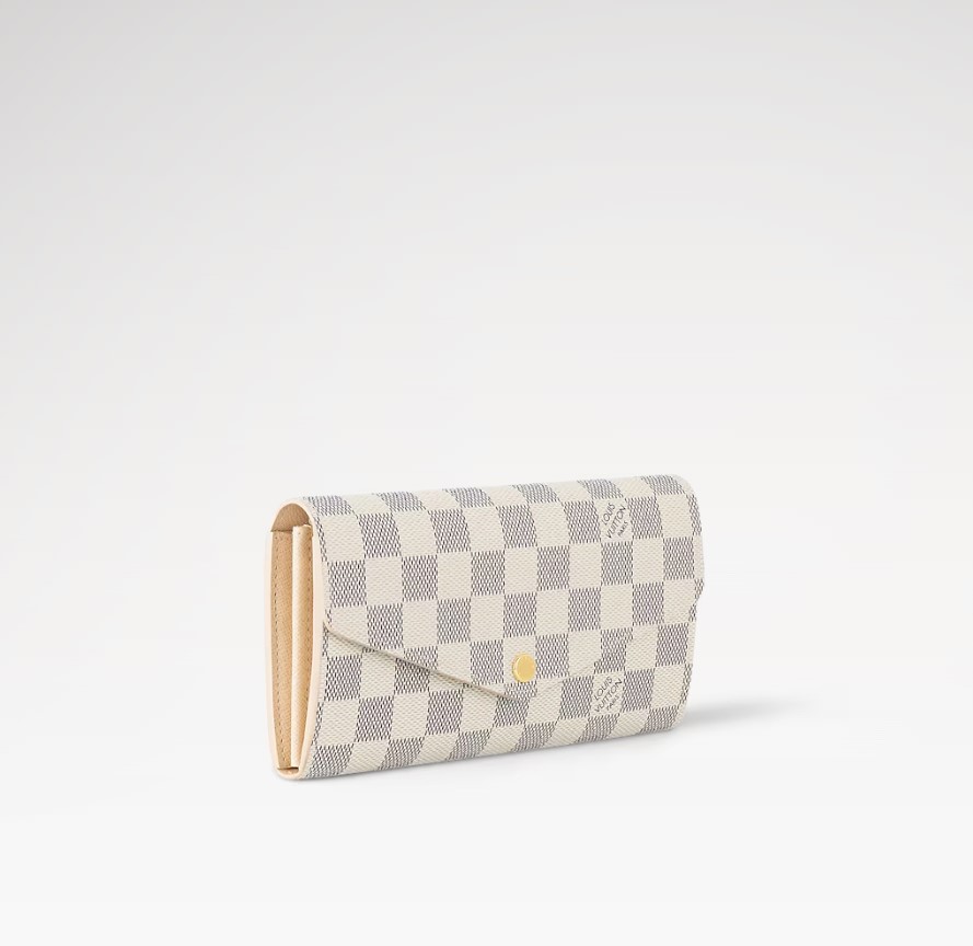 L0vis Vvtt0n Sarah Wallet Damier Azur Canvas For Women 7.5in/19cm N63208