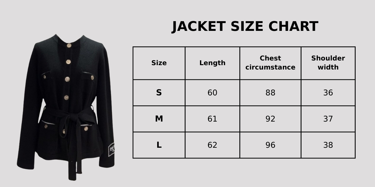 Ch**el Belted Jacket With Signature Buttons Black For Women