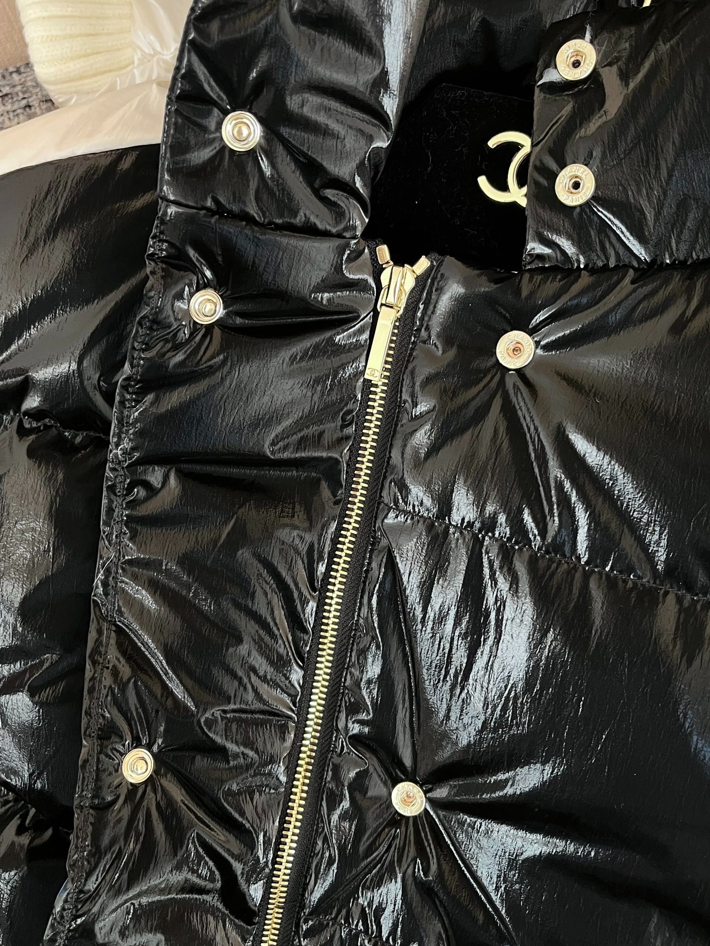 Ch**el Puffer Coat Black For Women