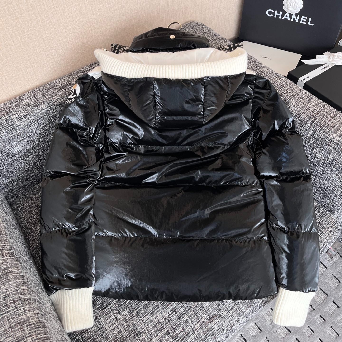 Ch**el Puffer Coat Black For Women