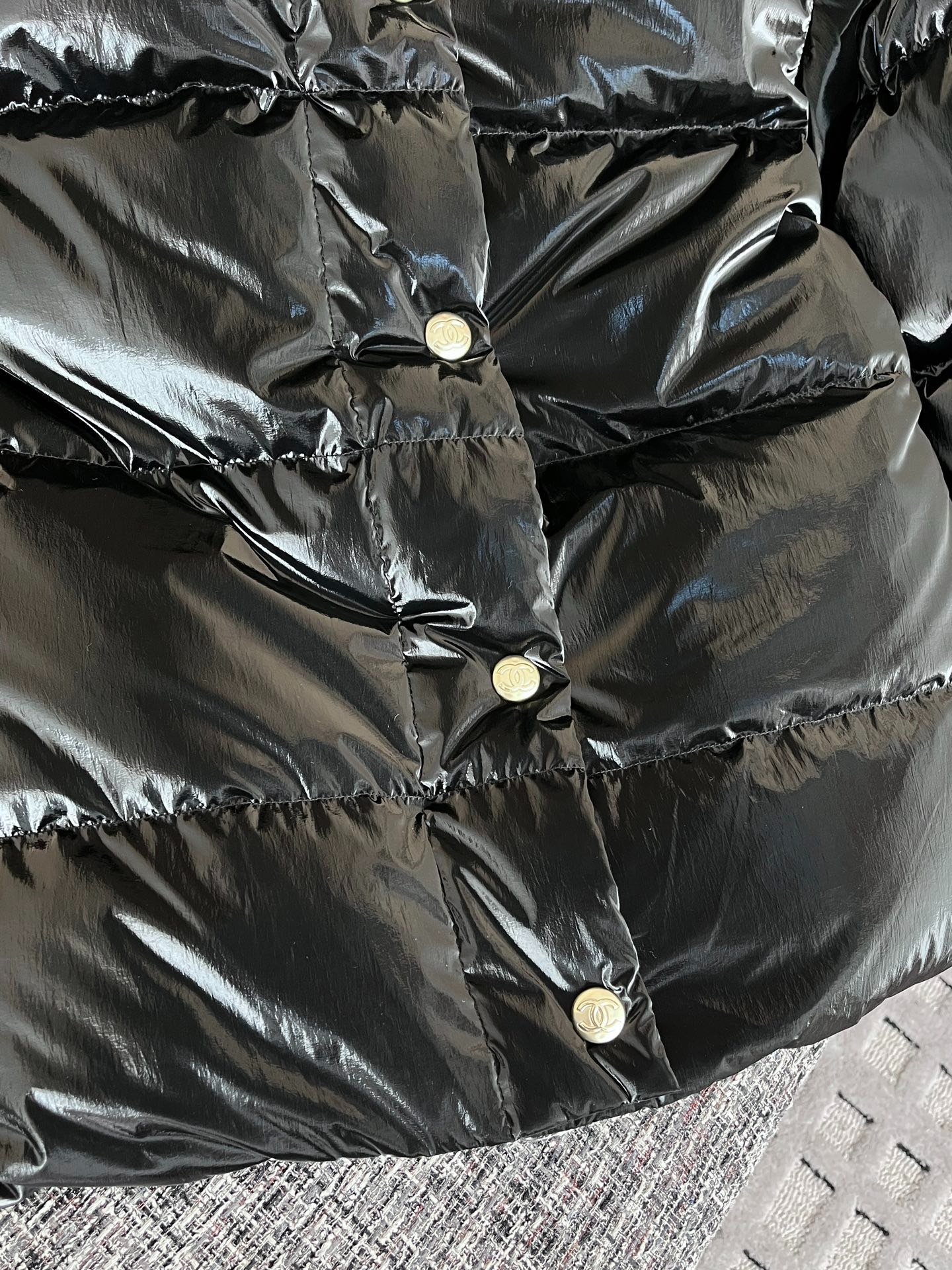 Ch**el Puffer Coat Black For Women