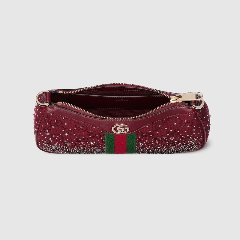[True-to-ORIGINAL] Gvc*1 Ophidia Crystals Small Shoulder Bag For Women 10.2in/26cm 841341 FAFFA 8541