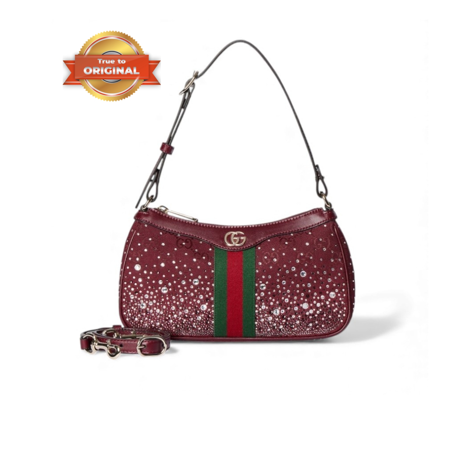 [True-to-ORIGINAL] Gvc*1 Ophidia Crystals Small Shoulder Bag For Women 10.2in/26cm 841341 FAFFA 8541