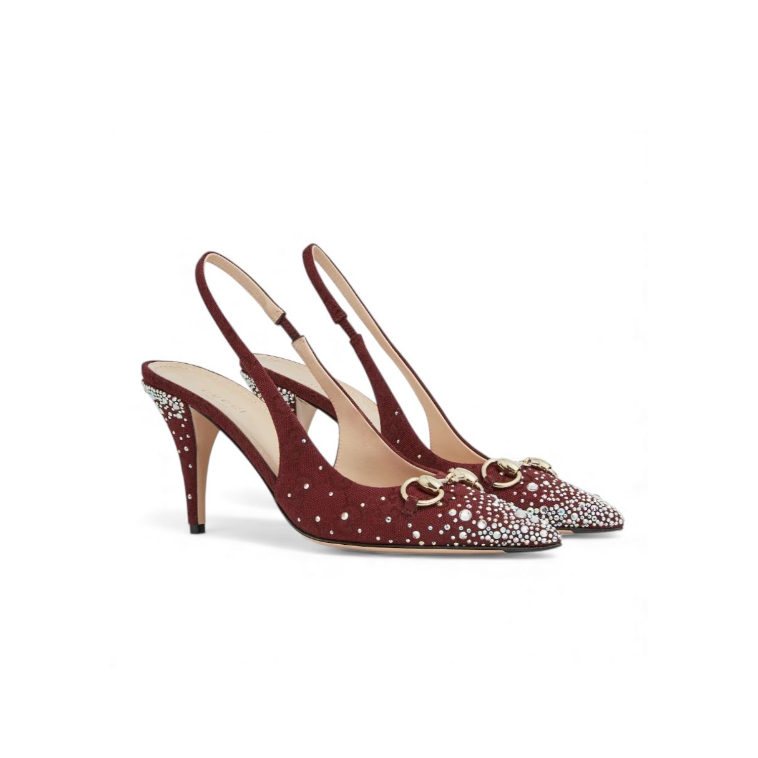 Gvc*1 Slingback Pump With Crystal Horsebit Rosso Ancora Red For Women 812176 FAD21 8552