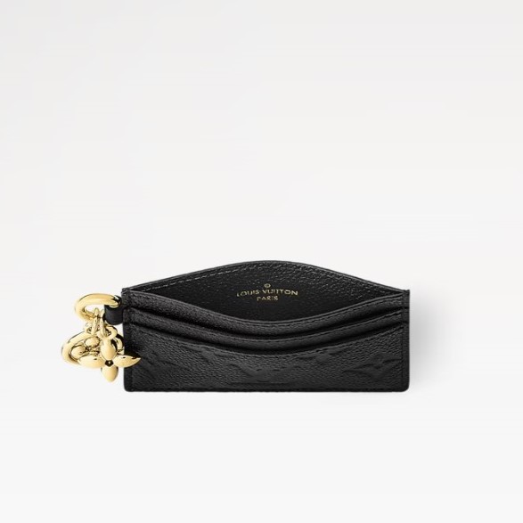 L0vis Vvtt0n LV Charms Card Holder Black For Women 4in/10cm M82132