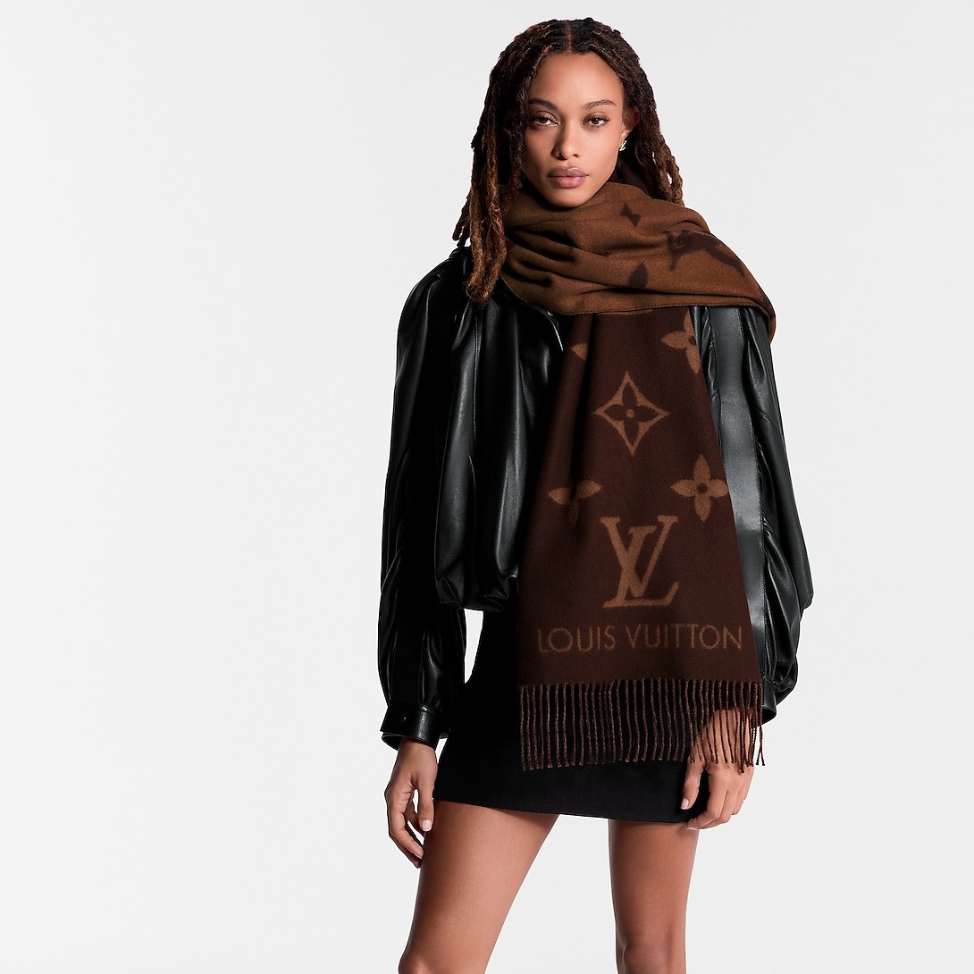 L0vis Vvtt0n Reykjavik Scarf Dark Brown For Women 74.8in/190cm M78125
