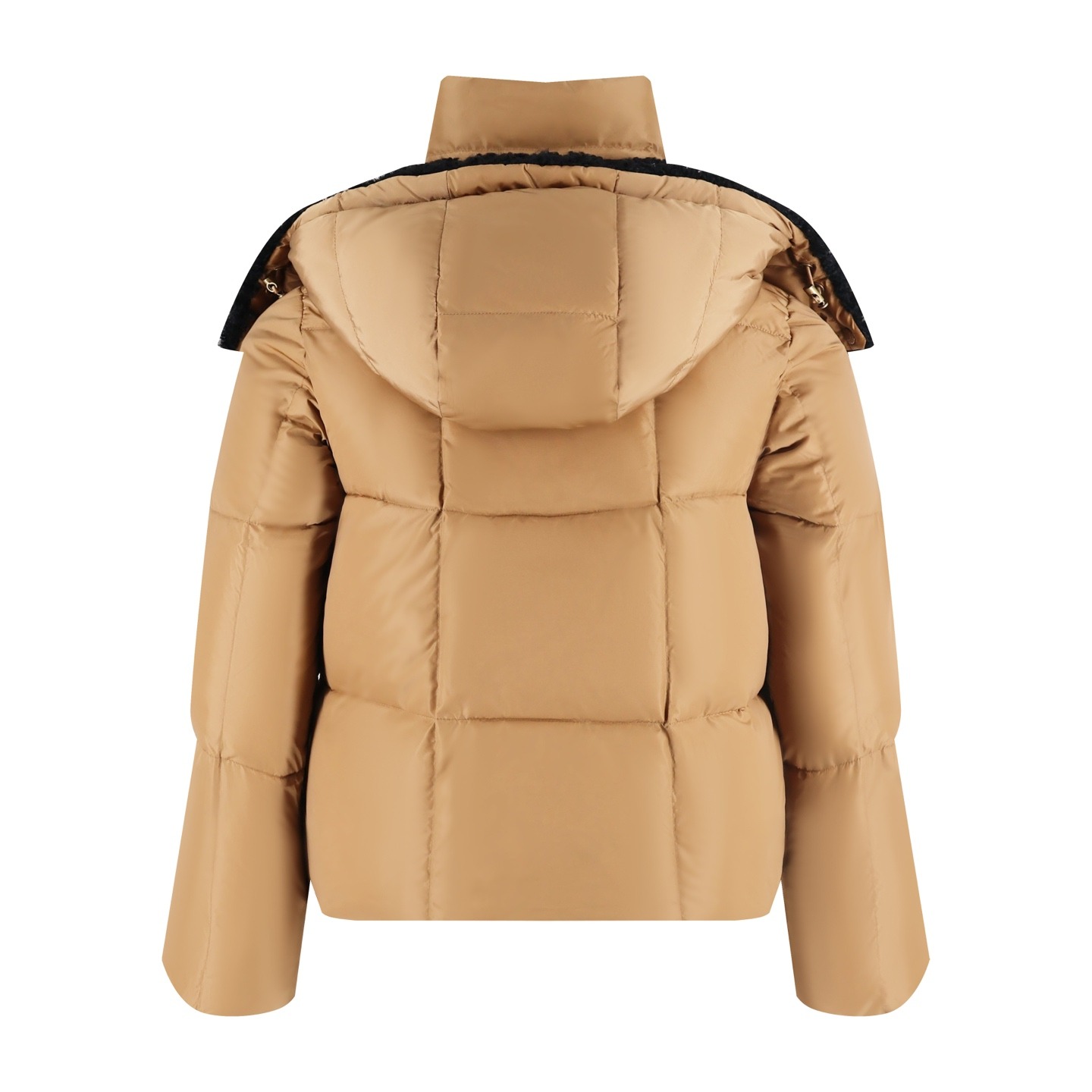 Moncler Castelnou Square-Quilted Hooded Short Down Jacket Beige For Women