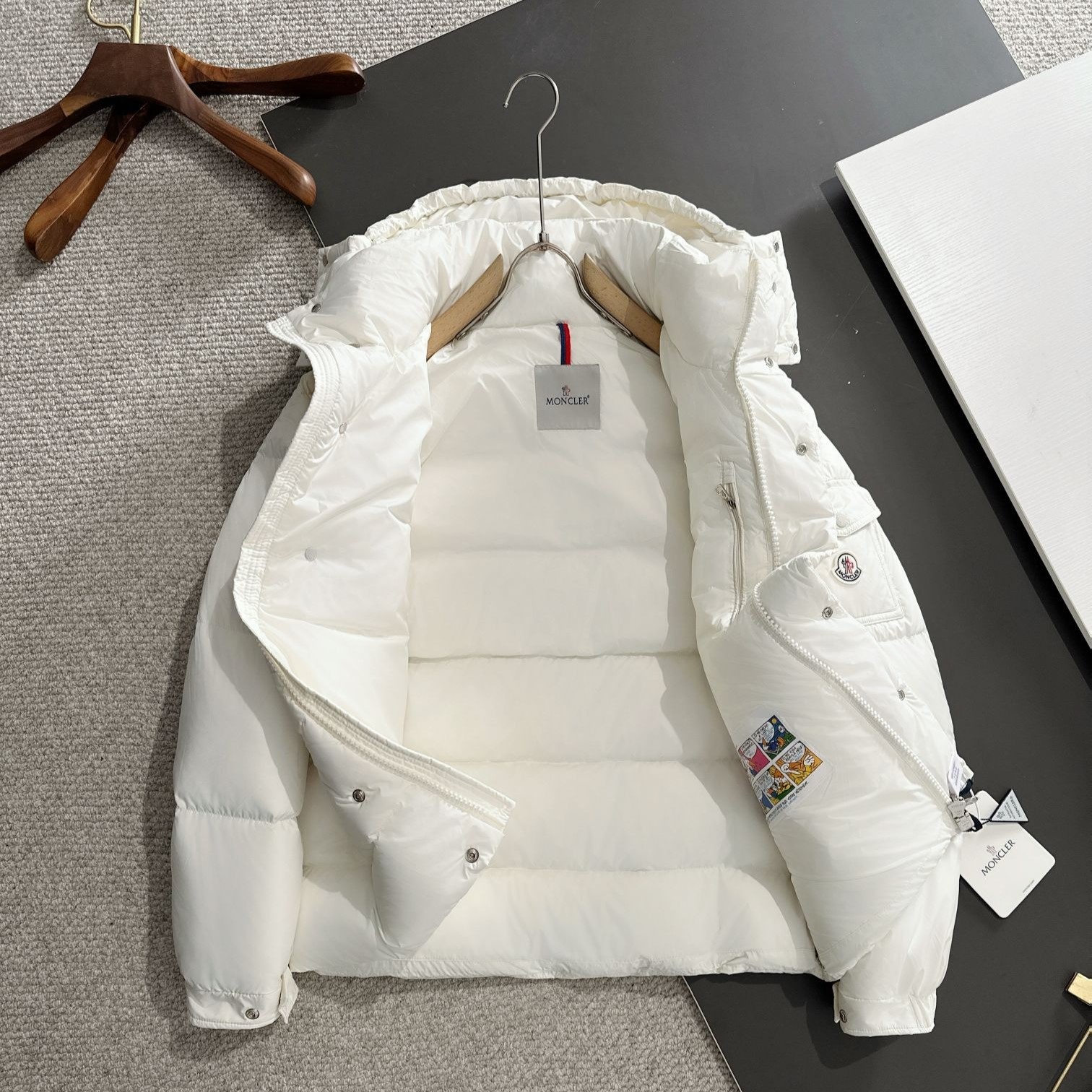 Moncler Maya 70 Hooded Short Down Jacket White For Women K20931A0010254A81