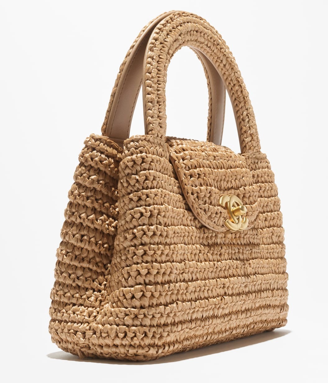 Ch**el Mini Shopping Bag Dark Beige Raffia For Women 7.5in/19cm AS4416-B22677-U5552