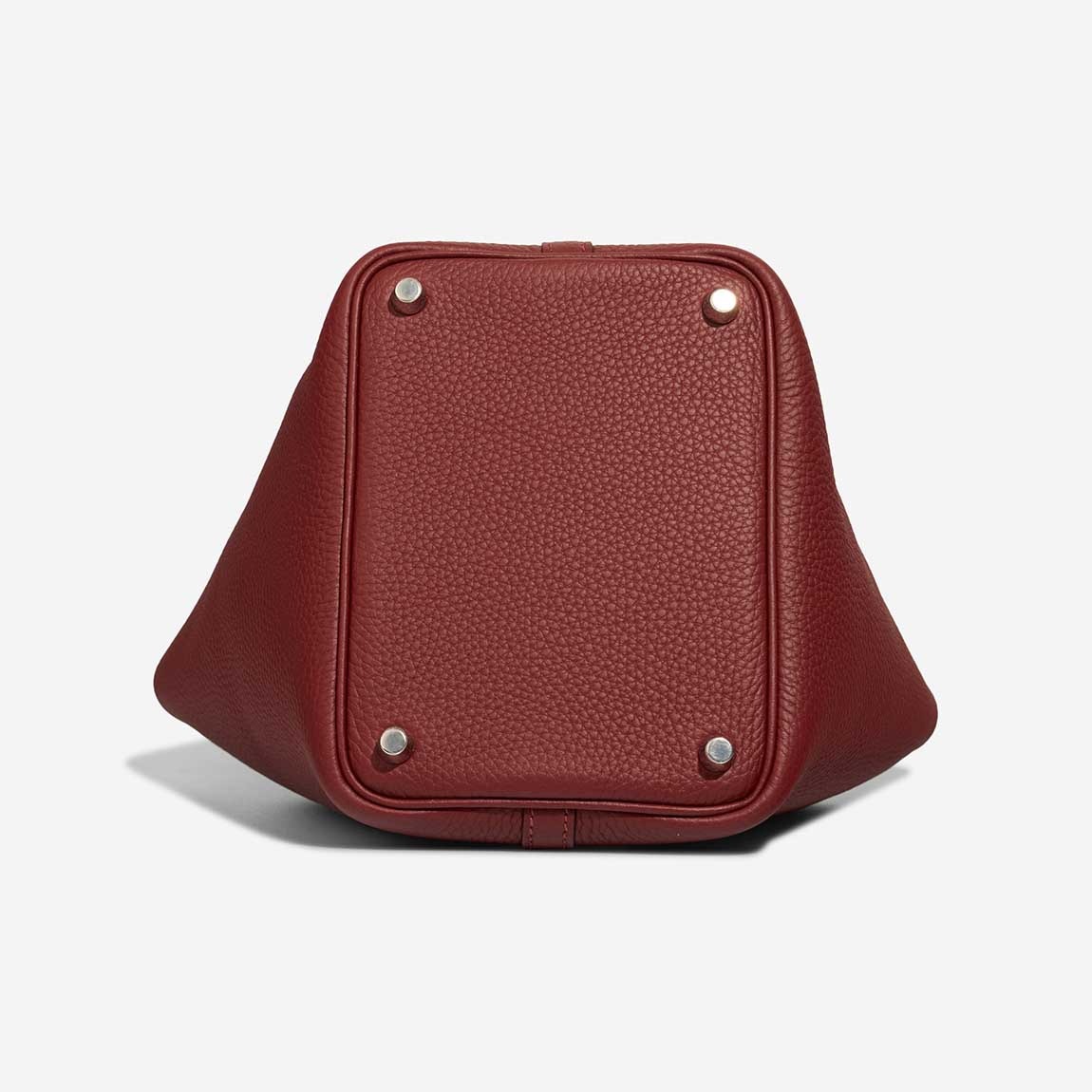 H**me5 Picotin 18 Taurillon Clémence Rouge H Red Palladium Hardware 7.1in/18cm For Women