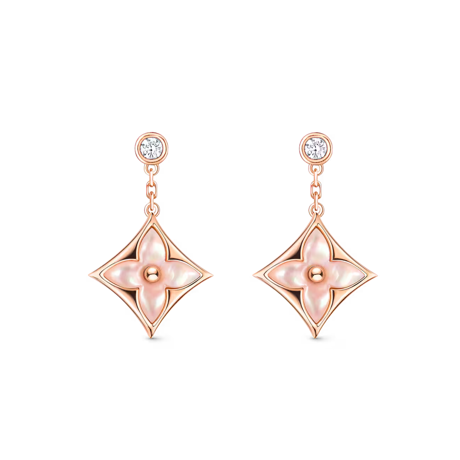 L0vis Vvtt0n Color Blossom BB Star Earrings Pink For Women Q96667