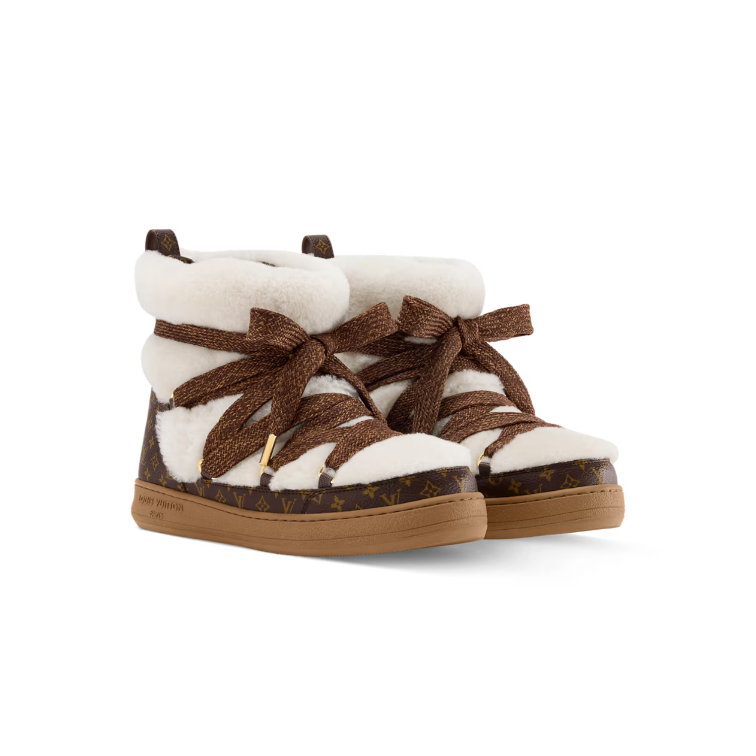 L0vis Vvtt0n LV Cloud Lace-Up Ankle Boots Sneaker Beige For Women 1AIV31