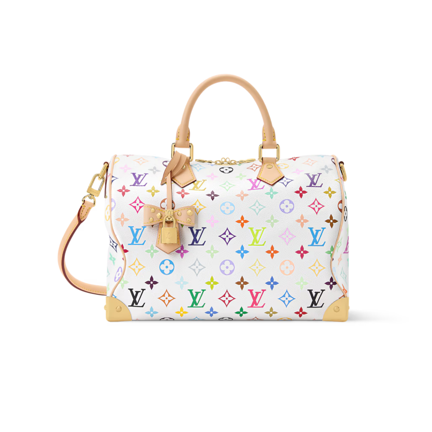 L0vis Vvtt0n LV x TM Speedy Soft 30 Crossbody Bag 11.8in/ 30cm Multicolored Gold Hardware For Women M27789